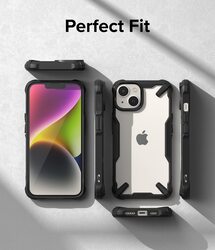 Ringke Fusion X Case Compatible with iPhone 14 (6.1 Inch) , Clear Hard Back Heavy Duty Shockproof Advanced Protective TPU Bumper Phone Cover    Designed for iPhone 14 (6.1 Inch)  Black